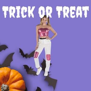 Pop Princess 90's De La Pop Adult Costume Kit Size L/XL Crop Top & Pants W/Belt